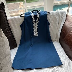 Mud Pie Blue Sleeveless A-Line Mini Dress